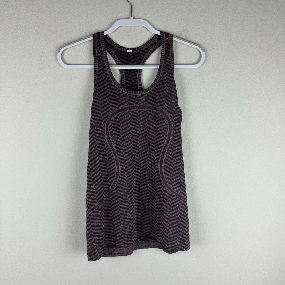 Lululemon Heathered Black Cherry Purple Run Swiftly Tech Racerback Tank Top 8